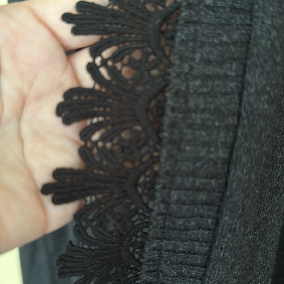 Soft Surroundings Cotton/Cashmere Blend Open Long Line Lace Placket Cardigan - Picture 14 of 14